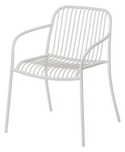 Jasnoszare metalowe krzesło ogrodowe Yua Wire – Blomus