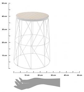 Biały druciany stolik kawowy 37 cm