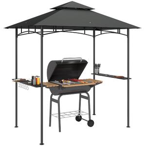 Pawilon grillowy Outsunny z oświetleniem LED, wymiary 240 x 150 x 258 cm, wodoodporny i ognioodporny