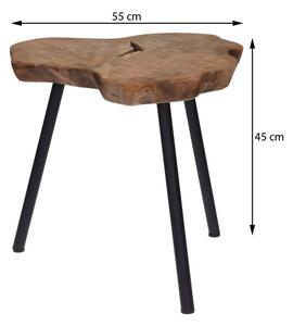Stolik kawowy z drewna tekowego 55x45 cm