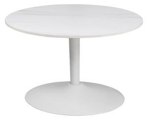 Biały okrągły stolik z ceramicznym blatem ø 60 cm Malta – Actona