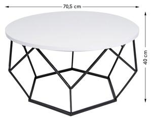 Stolik kawowy Diamond 70 cm czarno biały LOFT