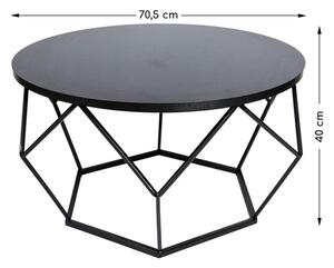 Stolik kawowy Diamond 70 cm czarny LOFT