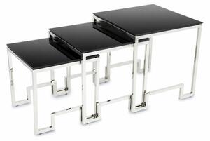 Komplet 3 stolików Sammen Silver Black