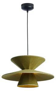 Lampa Wisząca LOOM DESIGN, Morphic, ściemnialny, zielony, salon, tkanina | tekstylia, nowoczesny