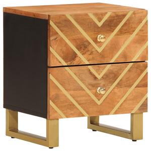 Drewniana szafka nocna ze wzorem w jodełkę - Laszlo 3X