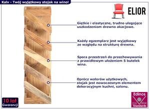 Drewniany stojak na wino z możliwością montażu ściennego - Kalv