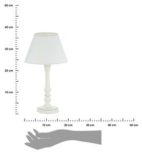 Drewniana lampka nocna Leo biała 36 cm