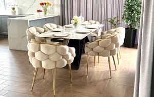 OUTLET - Krzesło welurowe designerskie BALLOON - beżowe