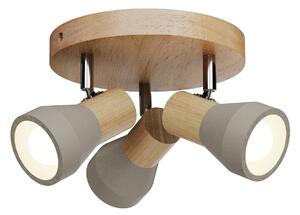 Lampa Sufitowa Lindby, Filiz, ściemnialny, szary, sypialnia, beton, skandynawski