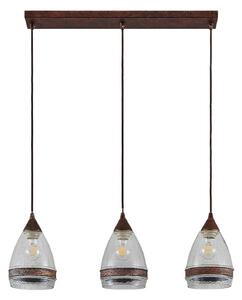 Lampa Wisząca Lindby, Millina, ściemnialny, brąz rdzawy, kuchnia, szkło, antyczny