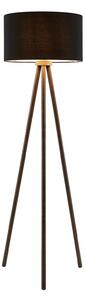 Lampa Podłogowa Lindby, Majken, czarny, salon, drewno, skandynawski