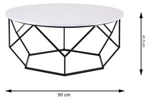 Stolik kawowy Diamond 90 cm czarno biały LOFT