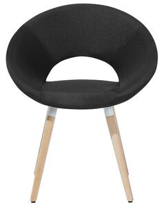 Komplet 2 krzeseł tapicerowanych do jadalni salonu styl retro czarny Roslyn Beliani