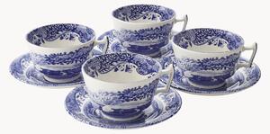 Komplet filiżanek ze spodkiem Blue Italian, 4 elem
