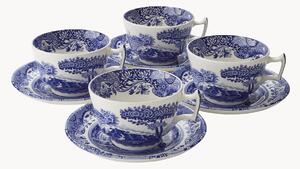 Komplet filiżanek ze spodkiem Blue Italian, 4 elem