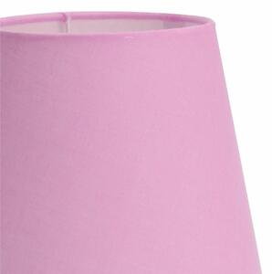 Lampka stojąca z różowym abażurem