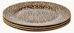 Komplet talerzy śniadaniowych z porcelany Leopard, 4 elem