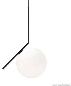 Lampa Wisząca FLOS, IC S2, ściemnialny, czarny, salon, szkło, design