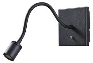 Lampa Ścienna Lindby, Mayar, czarny, sypialnia, metal, nowoczesny