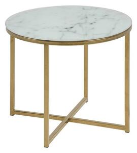 Stolik kawowy Alisma white/golden 50x42
