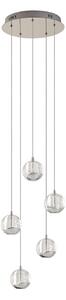 Lampa Wisząca Lucande, Hayley, transparentny, salon, szkło, nowoczesny