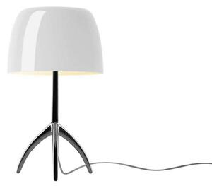 Lampa stołowa Lumiere Piccola, chrom/biała, 35 cm