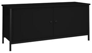 Szafka pod TV, czarna, 102x35x45 cm, materiał drewnopochodny
