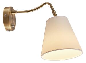 Lampa Ścienna Lindby, Ethan, złoty | mosiężny, salon, tkanina | tekstylia, antyczny