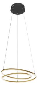 Lampa Wisząca Lindby, Davian, ściemnialny, złoty | mosiężny, salon, aluminium, nowoczesny