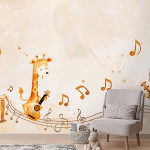 Tapeta zwierzątka z instrumentami muzycznymi