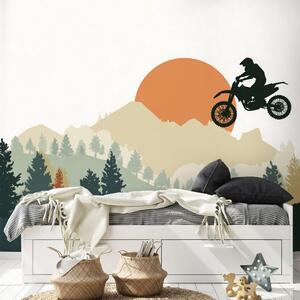 Tapeta skok motocrossowy w górach