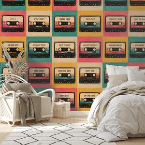 Tapeta retro kasety w stylu vintage