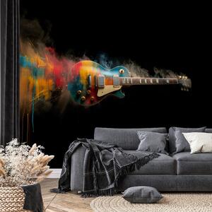 Fototapeta kolorowa gitara elektryczna na czarnym tle
