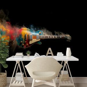 Tapeta kolorowa gitara na czarnym tle