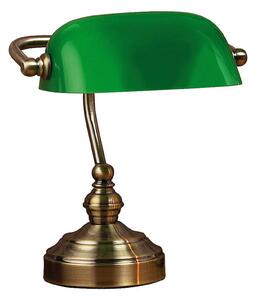 Lampa Stołowa Markslöjd, Bankers, antyczny mosiądz, salon, szkło, antyczny