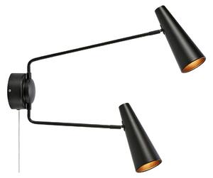 Lampa Ścienna Markslöjd, Peak, czarny, sypialnia, metal