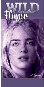 Fioletowy bawełniany ręcznik dziecięcy 70x140 cm Billie Eilish – Jerry Fabrics