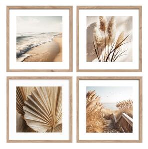 Obrazy zestaw 4 szt. drukowane z ramą w zestawie 30x30 cm Boho Dreams – Styler