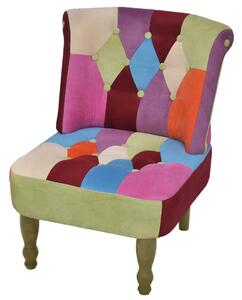 Fotel francuski, patchworkowy, tkanina