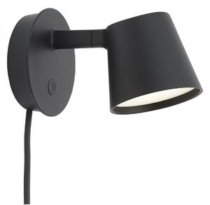 Lampa Ścienna Muuto, ściemnialny, czarny, salon, aluminium