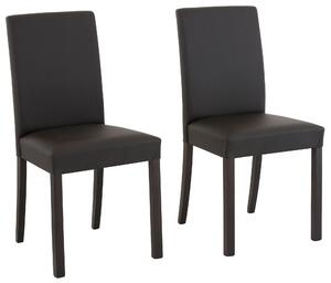 Ponadczasowe, proste krzesła ze sztucznej skóry - 6 sztuk