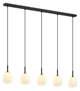 Lampa Wisząca Lindby, Etiena, ściemnialny, czarny, kuchnia, szkło, nowoczesny