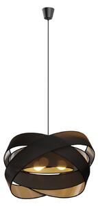 Lampa Wisząca Lindby, Simaria, ściemnialny, czarny, salon, tkanina | tekstylia, nowoczesny