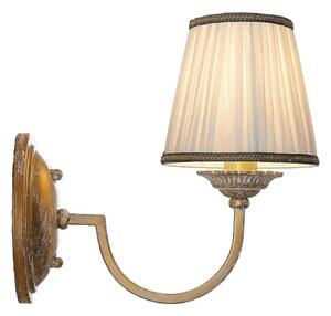 Lampa Ścienna Lindby, Lumiel, ściemnialny, antyczny mosiądz, salon, tkanina | tekstylia, dworkowy | rustykalny