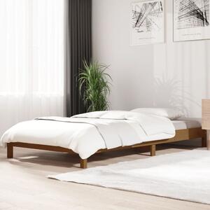 Łóżko sztaplowane, miodowy brąz, 75x190 cm, lite drewno sosnowe
