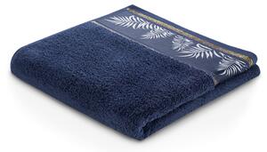 Ręcznik bawełniany z roślinną bordiurą Granatowy PARNA-30x50