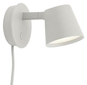 Lampa Ścienna Muuto, ściemnialny, szary, salon, aluminium