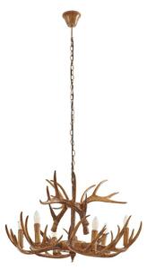Lampa Wisząca Lindby, Fibi, ściemnialny, brąz rdzawy, salon, tworzywo sztuczne, dworkowy | rustykalny