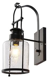 Lampa Ścienna Lindby, Rozalie, ściemnialny, czarny, przedpokój, metal, vintage